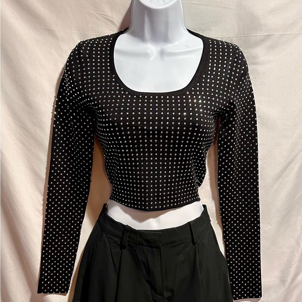 Black Studded Women's Top